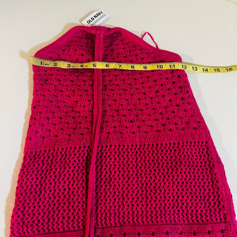 Old Navy Crochet Knit Halter Sleeveless Dress Size XS NWT Pink - Picture 5 of 7